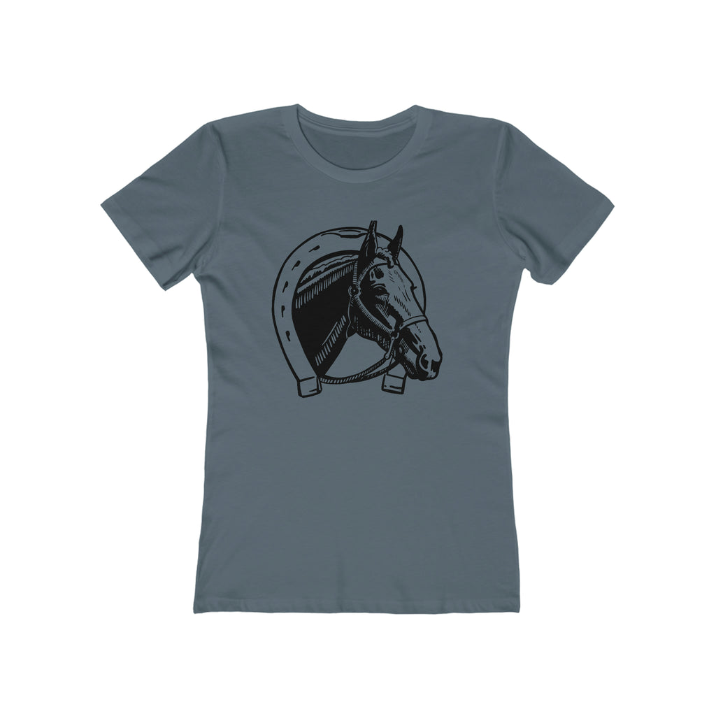 Lucky Horse Ladies T-shirt Solid Indigo