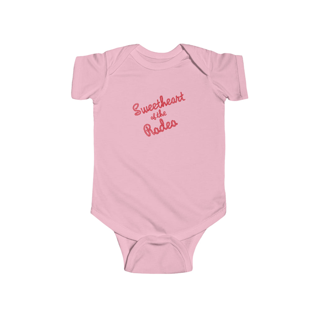 Sweetheart of the Rodeo Infant Fine Jersey Bodysuit in 2 Assorted Colors Pink