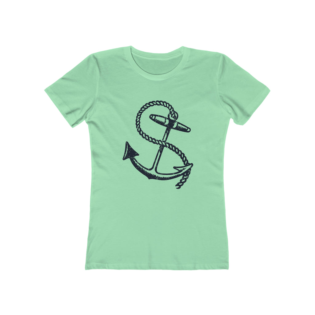 Nautical Anchor Ladies T-shirt Solid Mint