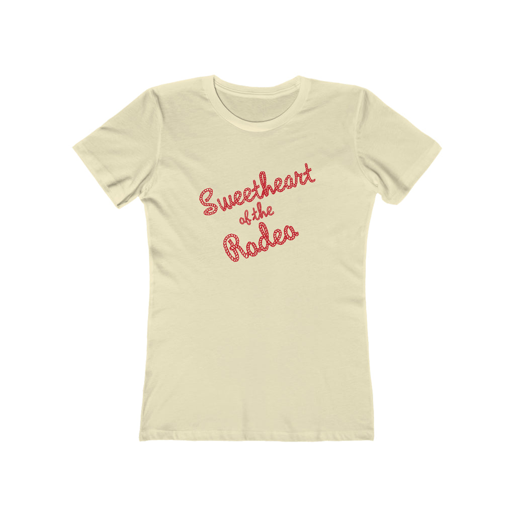 Sweetheart of the Rodeo Ladies T-shirt Premium Cotton in 4 Assorted Light Colors Solid Natural