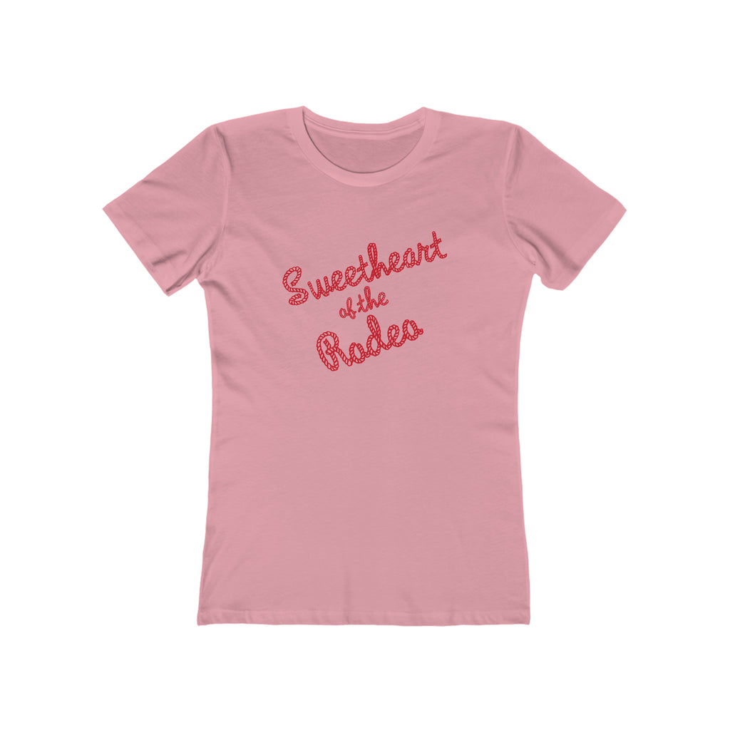 Sweetheart of the Rodeo Ladies T-shirt Premium Cotton in 4 Assorted Light Colors Solid Light Pink