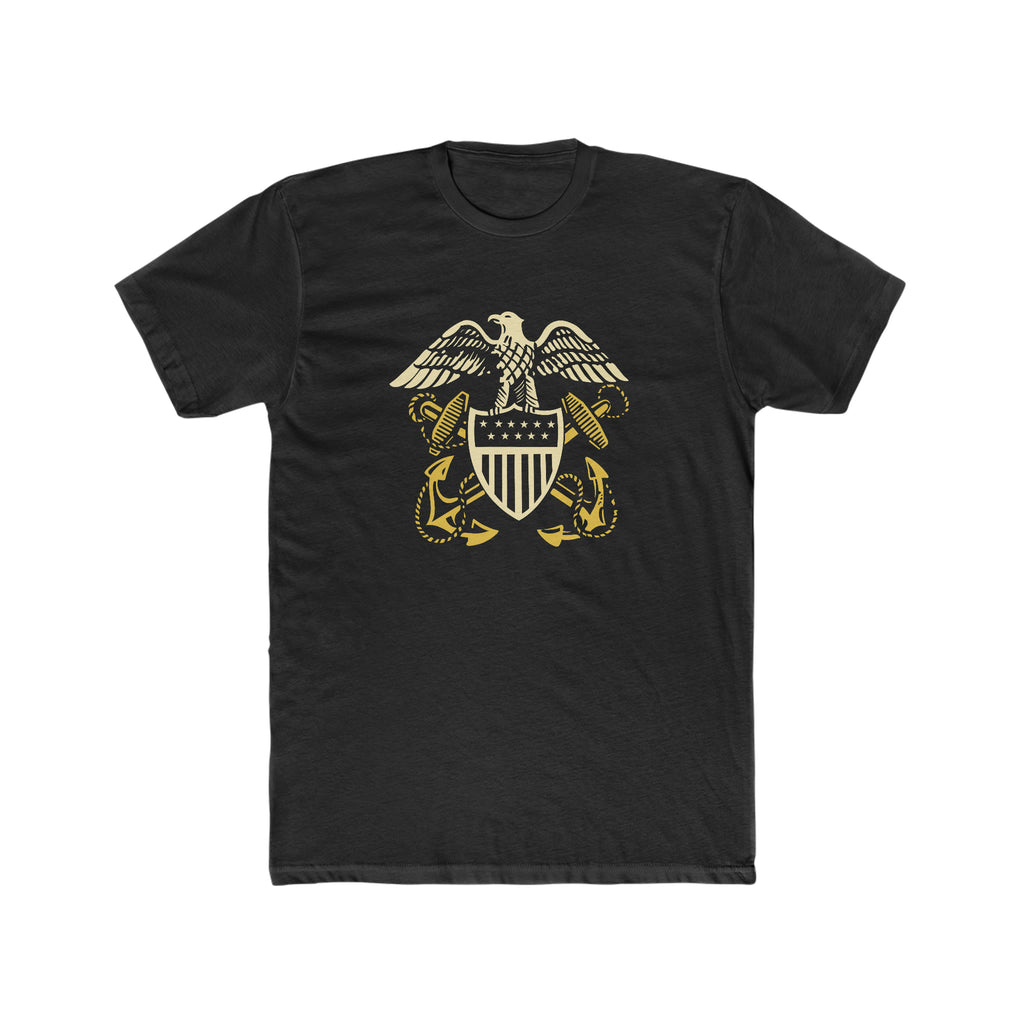 Vintage Logo US Navy Men's T-shirt Solid Black