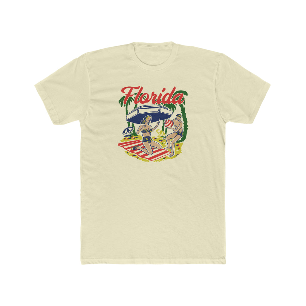 Florida - At The Beach! Men's Cream T-shirt Solid Natural