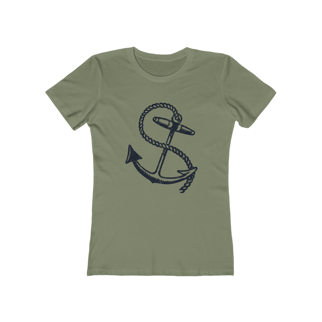 Nautical Anchor Ladies T-shirt Solid Light Olive