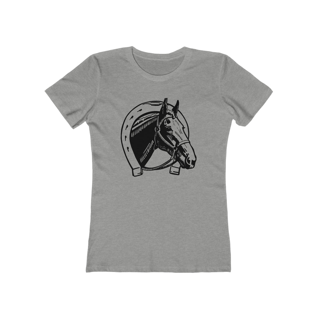 Lucky Horse Ladies T-shirt Heather Grey