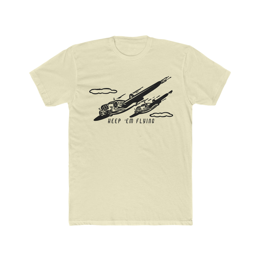 Keep Em' Flying Men's T-shirt Solid Natural