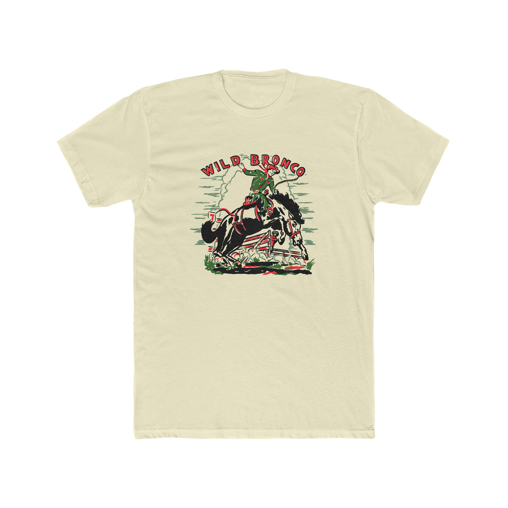 Wild Bronco Vintage Repro Men's Cream T-shirt Solid Natural
