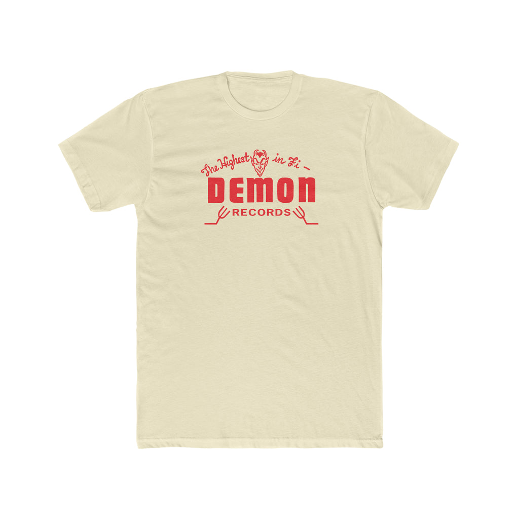 Demon Records Men's Cotton Premium Tee assorted colors Solid Natural