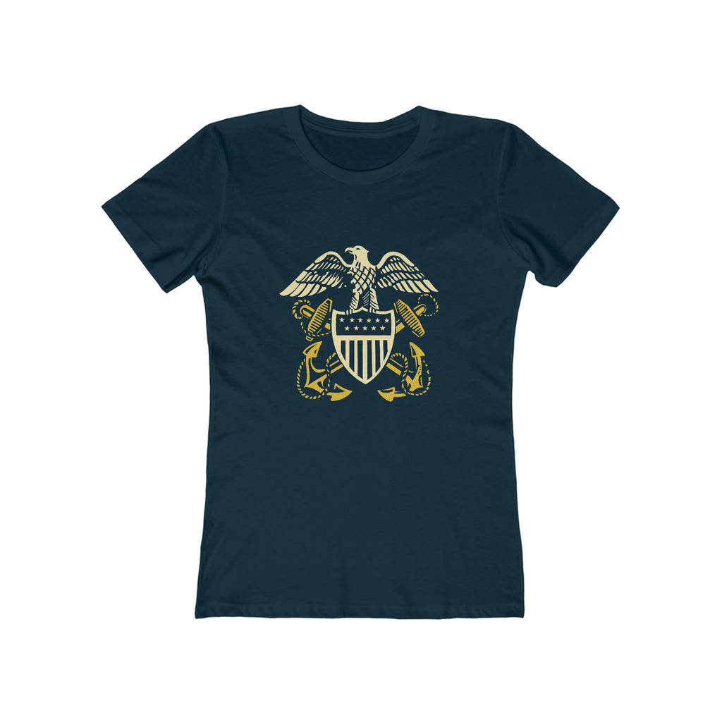 Vintage Logo US Navy Ladies T-shirt Solid Midnight Navy