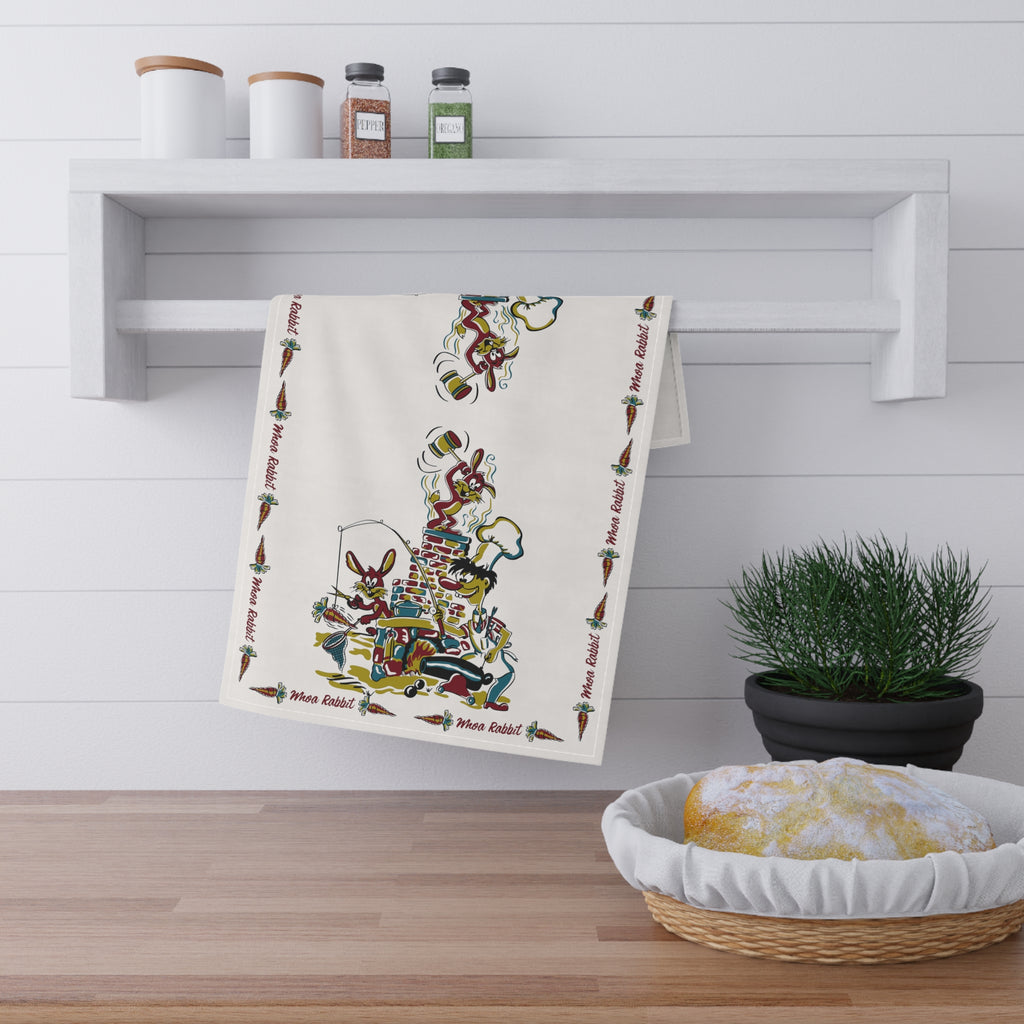 Vintage Reproduction Kitschy Kitchen Towel - Whoa Rabbit