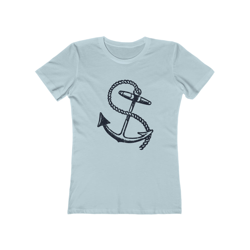 Nautical Anchor Ladies T-shirt Solid Light Blue