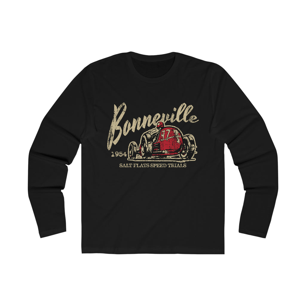 Bonneville Hot Rod Long Sleeve Men's T-Shirt Solid Black