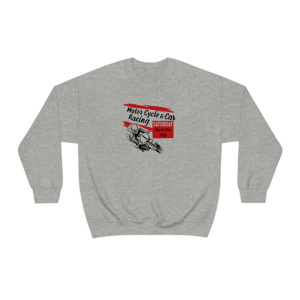 Motorcycle and Car Racing Crewneck Sweatshirt assorted colors Sport Grey