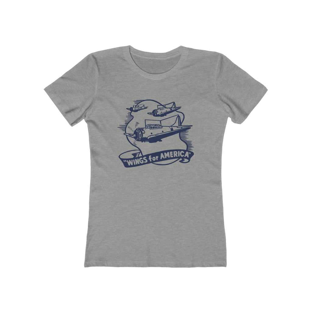 Wings for America Ladies T-shirt Heather Grey
