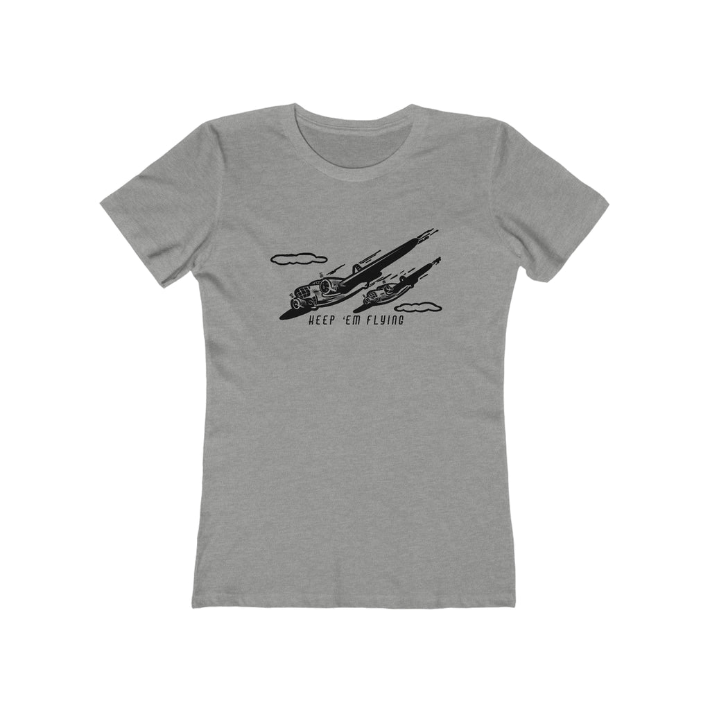 Keep Em' Flying Ladies T-shirt Heather Grey
