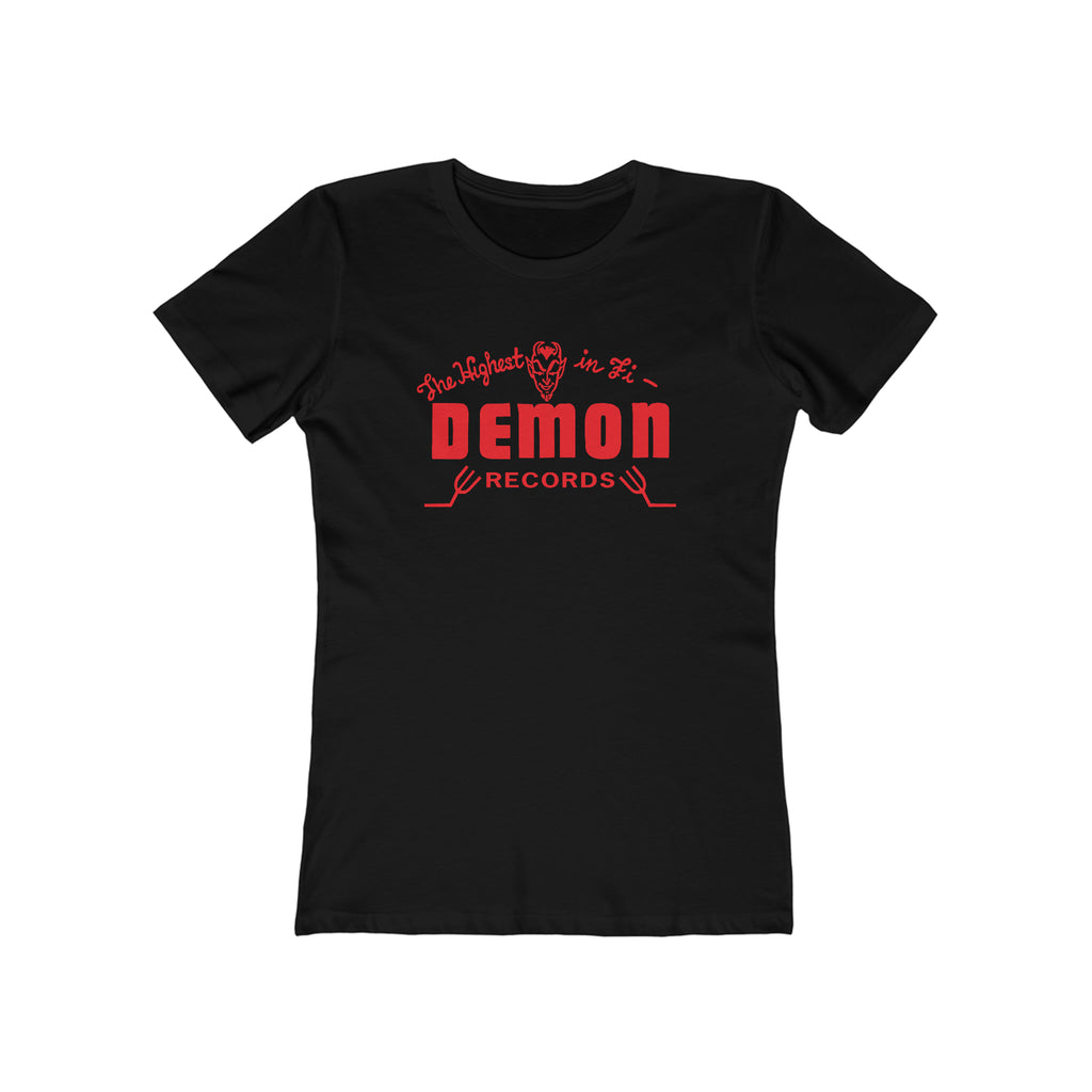 Demon Records Women's Premium Tee assorted colors Solid Black