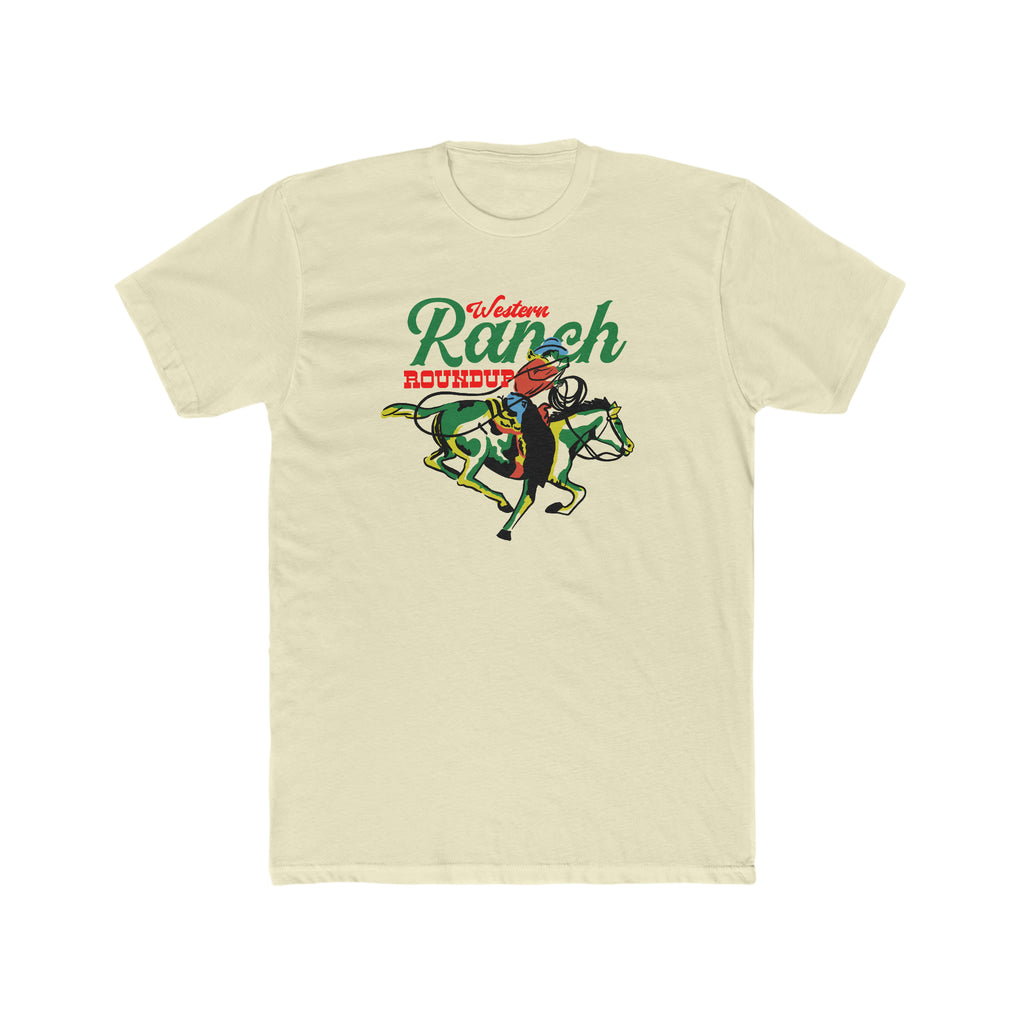 Western Ranch Roundup Men's T-shirt Solid Natural