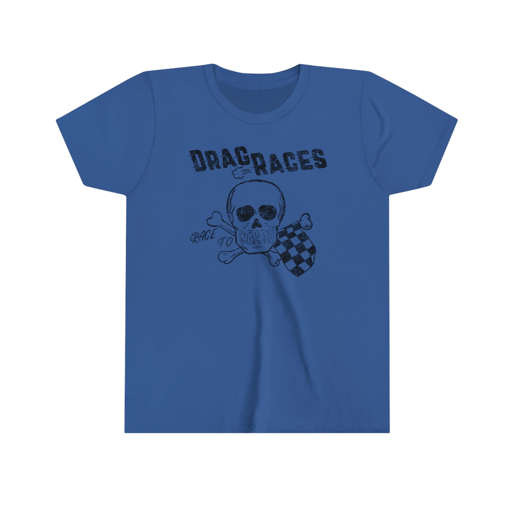 Race to Death Drag Races Youth Boys & Girls T-Shirt in Assorted Colors True Royal