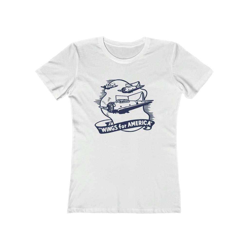 Wings for America Ladies T-shirt Solid White