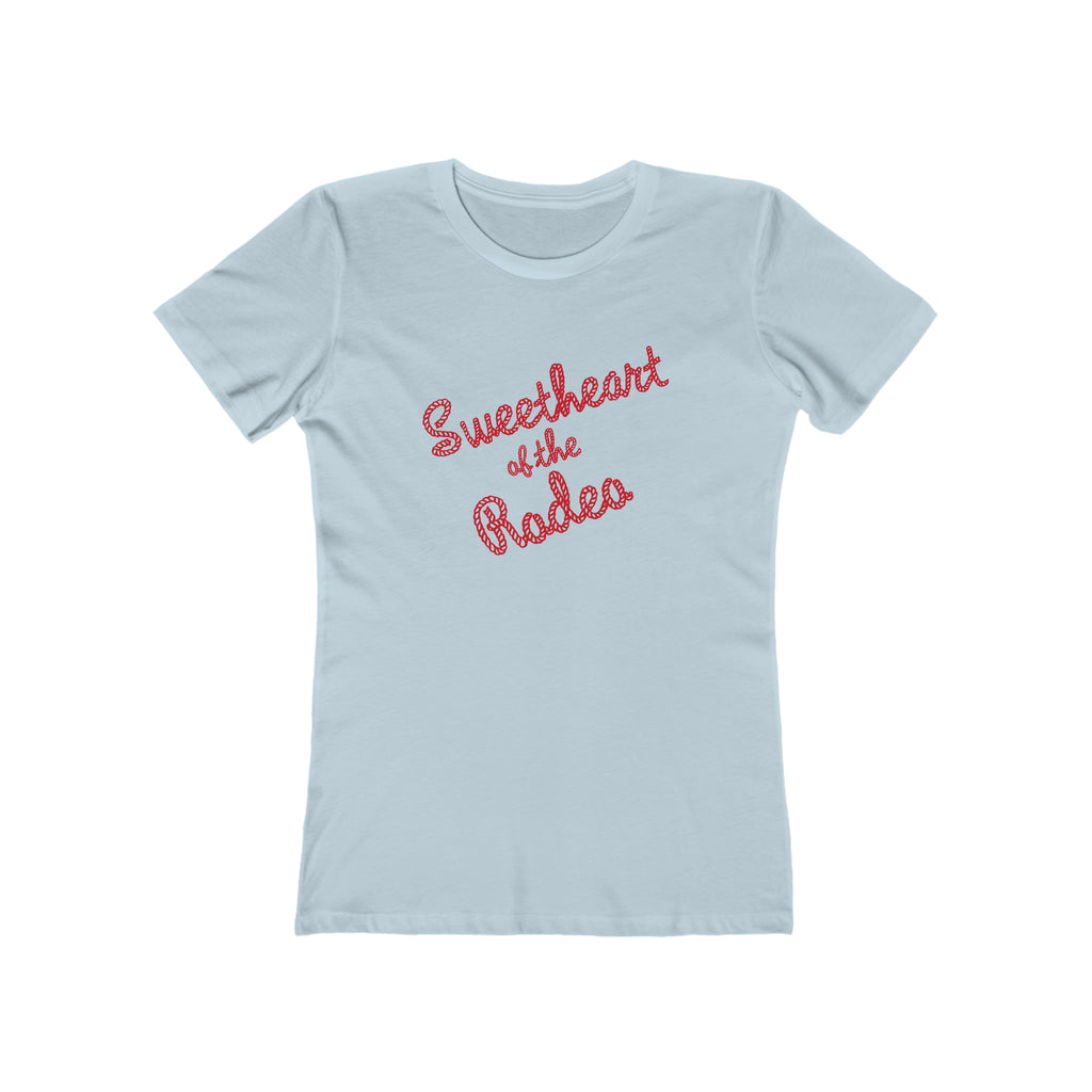 Sweetheart of the Rodeo Ladies T-shirt Premium Cotton in 4 Assorted Light Colors Solid Light Blue