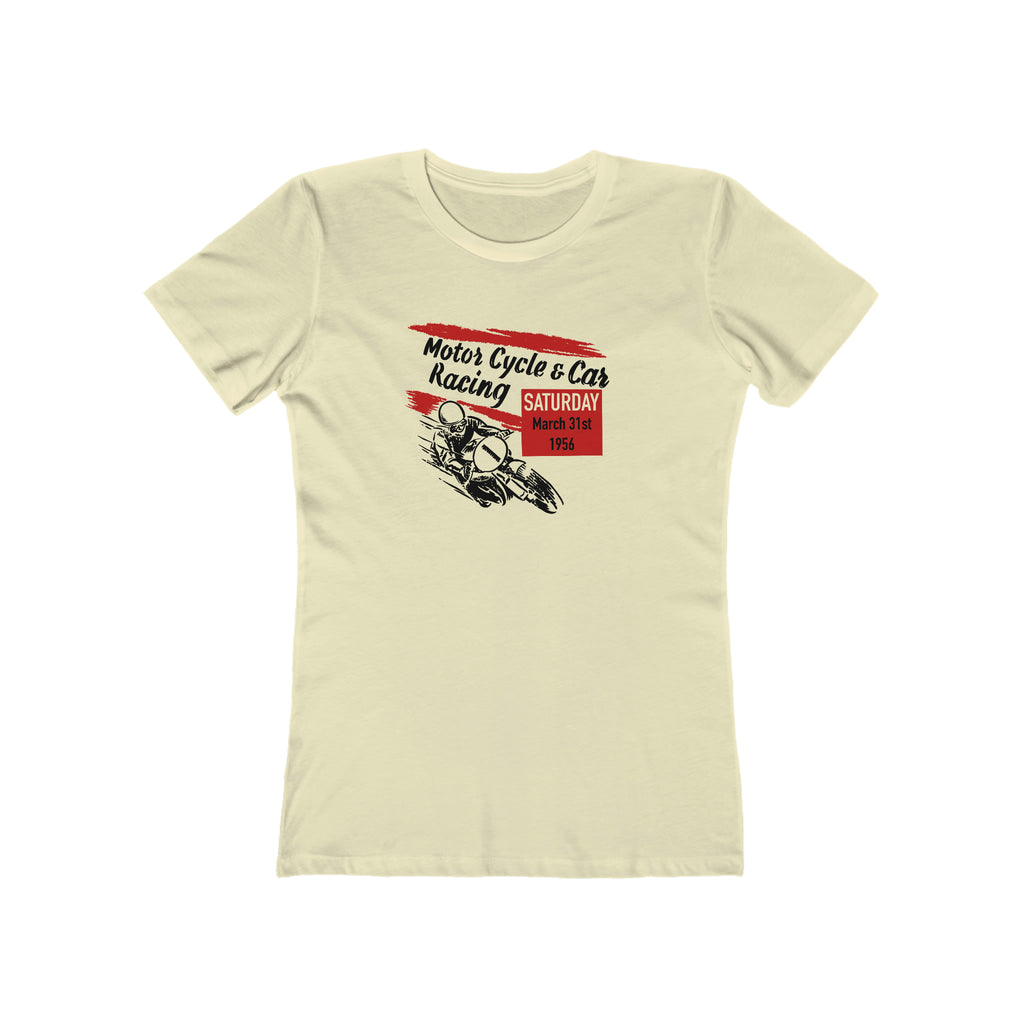 Motorcycle and Car Racing Women's The Boyfriend Tee Solid Natural