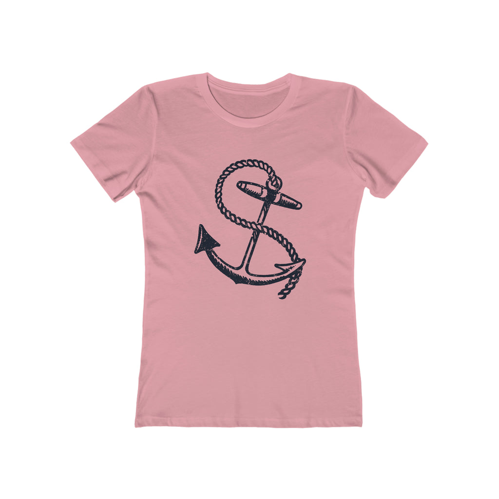 Nautical Anchor Ladies T-shirt Solid Light Pink