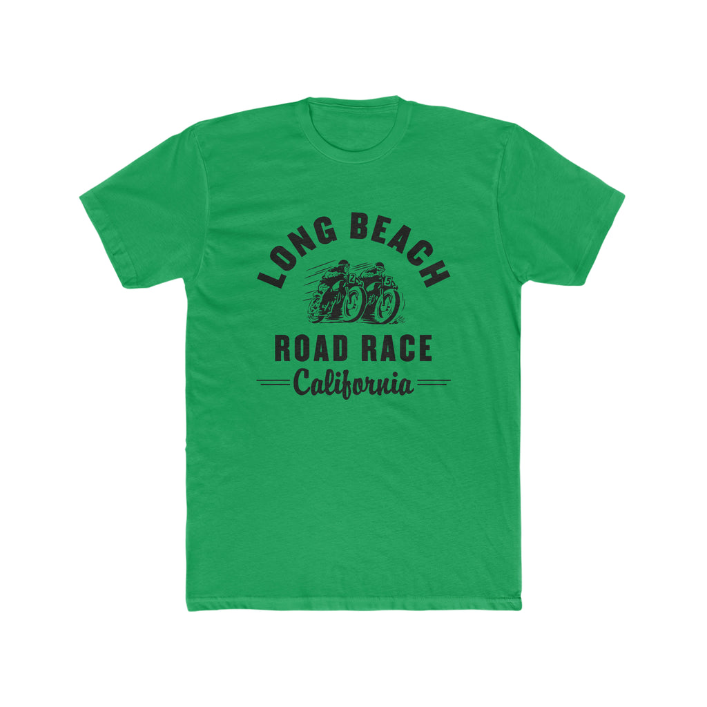 Long Beach Motorcycle Road Race Men's T-shirt Solid Kelly Green