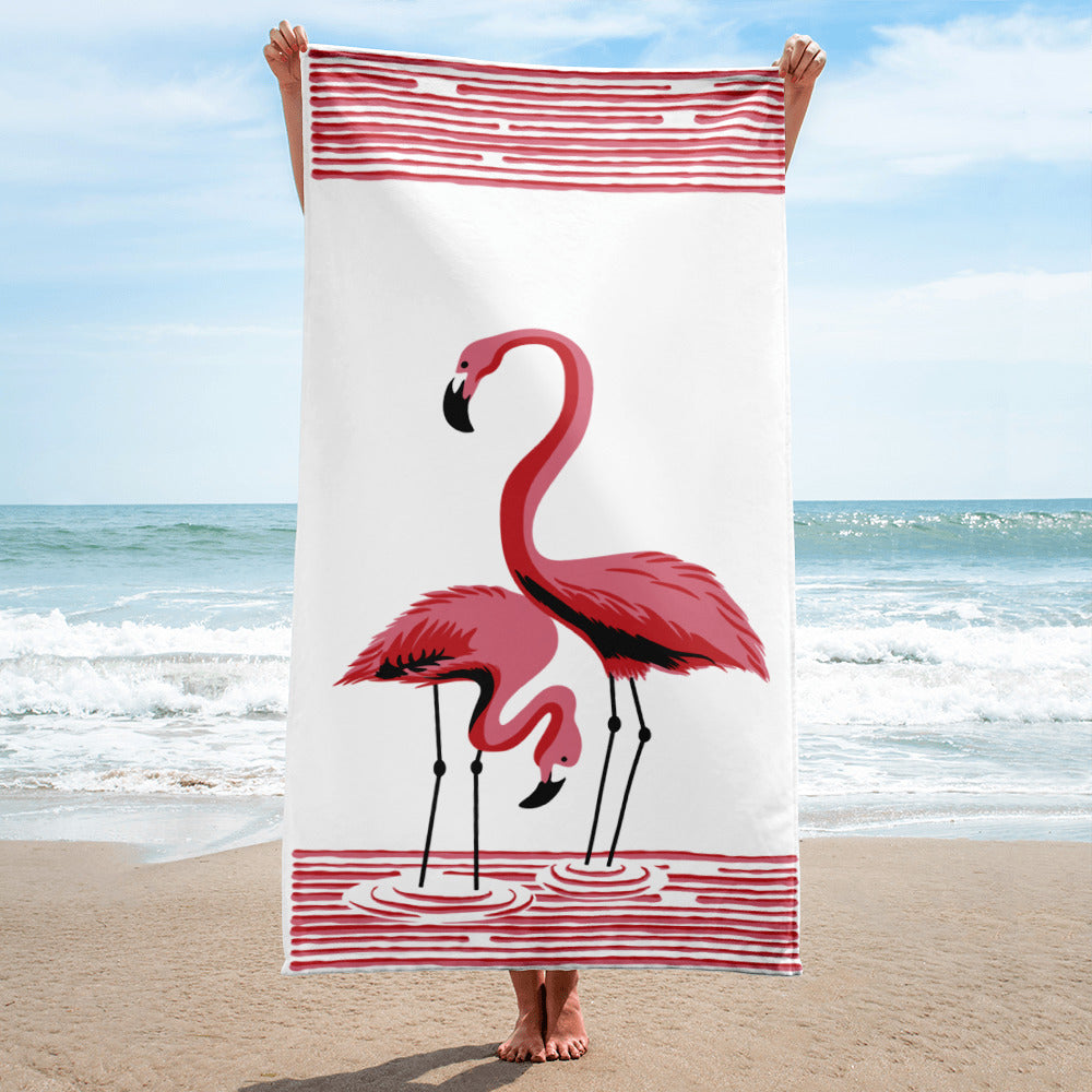 Pink Flamingo Beach Towel Default Title