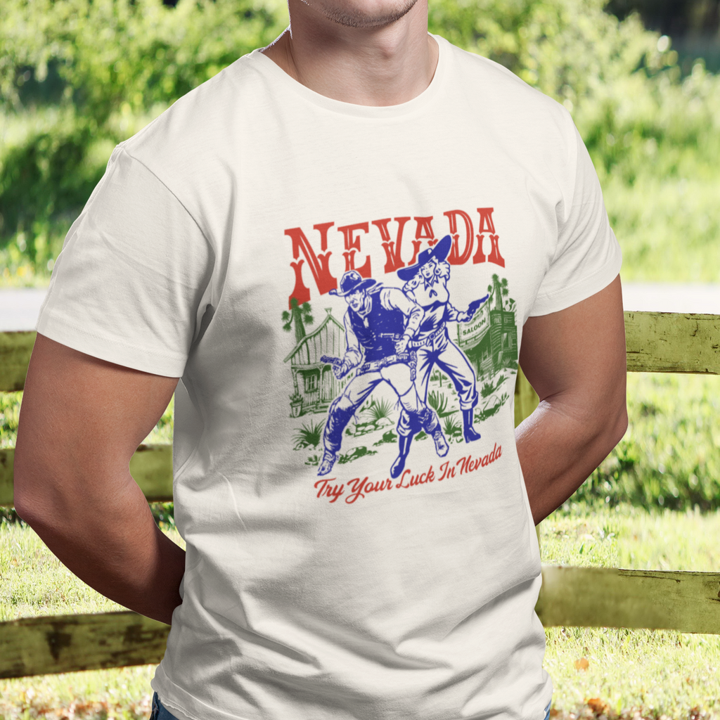 Try Your Luck In Nevada Men's Premium Cream Cotton T-shirt